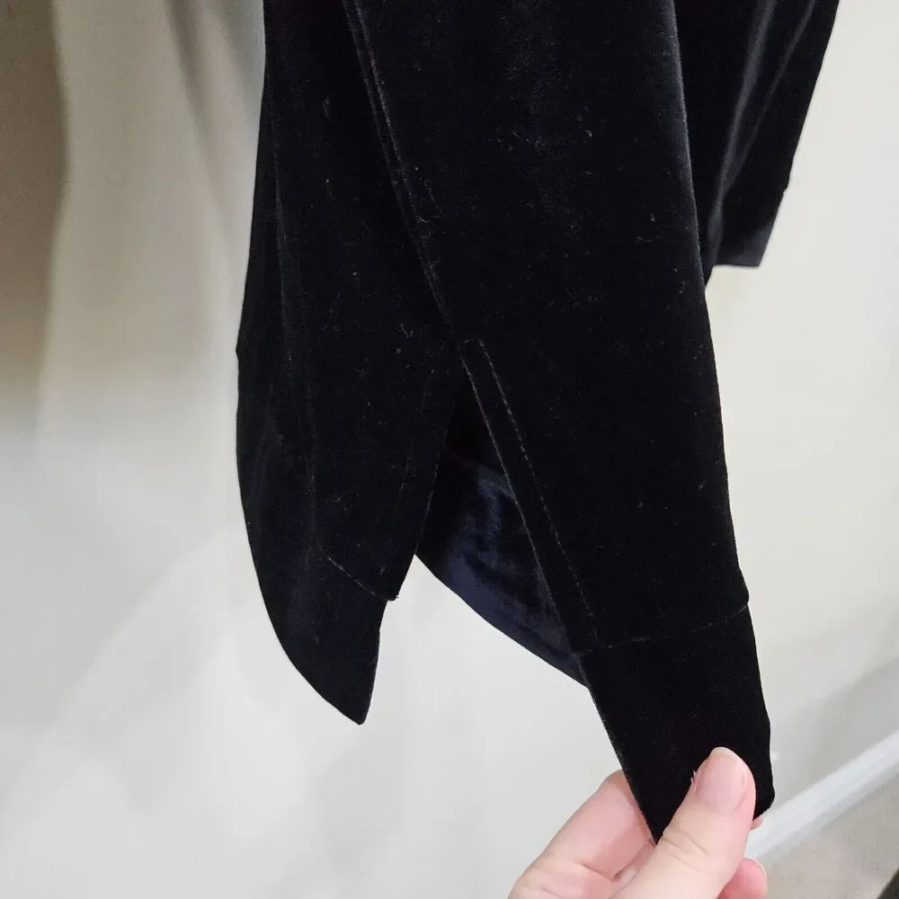 Jones New York Womens Whimsygoth Velvet Top Plus Size Black Office Witchy Grunge - Picture 6 of 10